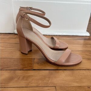 Stuart Weitzman Nude Ankle Strap Heels